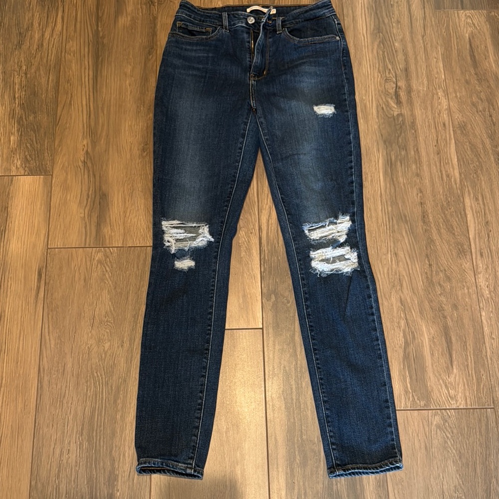 Classic Blue Distressed Women's Jeans